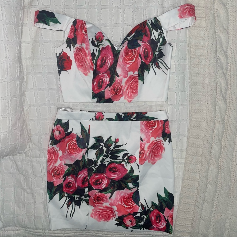 Jovani two piece floral short dress